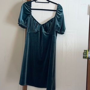 Urban outfitters green velvet skater dress